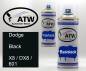 Preview: Dodge, Black, X8 / DX8 / 601: 400ml Sprühdose + 400ml Klarlack - Set, von ATW Autoteile West.